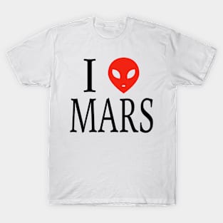 Alien Head I Love Mars Colonize Occupy Mars T-Shirt T-Shirt